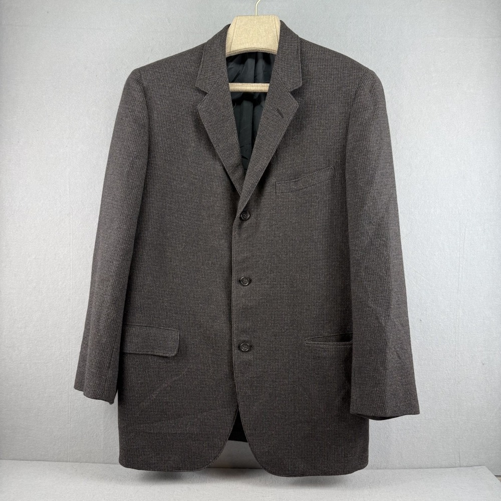 Vintage Hart Schaffner Marx Blazer Mens 42R Grey Wool 3 Button Dark Academia USA
